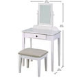 thumbnail image 3 of Crown Mark Table/tabouret Iris, Finition Blanche avec Assise Beige (2208SET-WH), 3 of 5