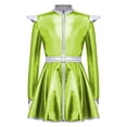 thumbnail image 5 of Sholeno Girls Shiny Metallic Outer Space Alien Outfits Green 12, 5 of 7