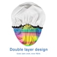 thumbnail image 4 of Shower Caps,Colorful Striped Tie Dye Pattern Waterproof Shower Cap for Women 4 Pieces,Double Reusable Hair Cover for Shower PEVA Elastic Stretch Hem, 4 of 7
