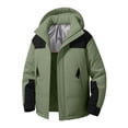 thumbnail image 2 of Men's Color Block Loose Casual Warm Windproof Waterproof Long-Sleeve Outerwear With Detachable Hood Leisure Oversize Jackets for Men, 2 of 7