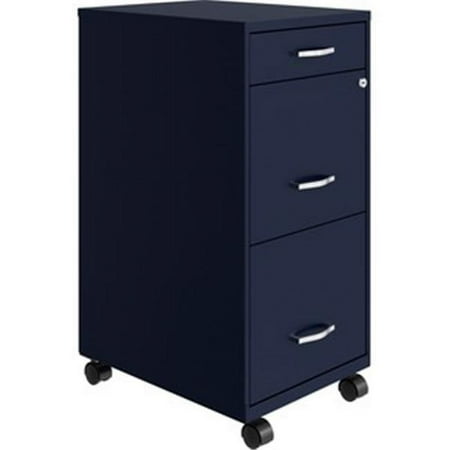 UPC: 0035255030847 | Lorell LLR00060NY SOHO File & File Mobile File Cabinet  Navy – 3 Drawer