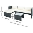 thumbnail image 5 of Safavieh Bronson Outdoor Patio 3 Piece Sofa Set - Black/Beige Cushion, 5 of 8
