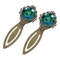 thumbnail image 2 of Peacock feathers Vintage Copper-Colored Lace Bookmarks: Stainless Steel Book Accessories for Readers and Book Lovers - Set of Two, 2 of 5