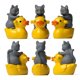 thumbnail image 4 of Serie de agua juguetona que monta un pato amarillo con un gato, micropaisaje, jardinería, muñeca creativa hecha a mano, 4 of 5