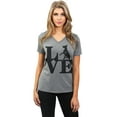 thumbnail image 2 of Love Doberman Women's Fashion Relaxed V-Neck T-Shirt Tee Heather Gray 2X-Large, 2 of 3