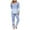 Sky Blue, variant on ZHUGeLI Womens Pajama Set Long Sleeve Pajamas Top and Pants V Neck Pjs Set Soft Loungewear with Pockets