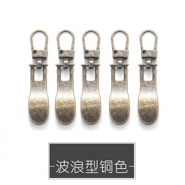 Tirador deslizante de cremallera desmontable, kit de reparación de cabeza de cremallera de Metal de repuesto Universal para manualidades, bolsos de equipaje, ropa, 5 piezas