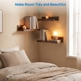 thumbnail image 4 of Floating Shelves, Sindcom Home Wood Shelf Wall Mounted, Set of 5, Multiple Sizes, Brown, 4 of 8