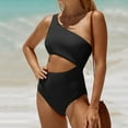 thumbnail image 4 of Women One Shoulder Swimsuit Full Coverage Keyhole Soft Comfortable Beach Pool Wear, 4 of 7