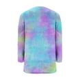 thumbnail image 2 of Womens Long Sweatshirts Sherpa Fleece Tunic Tops with 2 Pockets Tie Dye Multicolor Casual Trendy Fuzzy Sweaters (S, Light Blue), 2 of 5