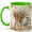 Green, variant on Vintage Bicycle Flower Coffee Mug, Watercolor Garden Bike with Floral Basket, 11 oz Ceramic Cup