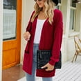 thumbnail image 4 of Idoravan Cardigans for Women Spring Womens Fashion Pocket Solid Color Long Sleeves Knit Cardigan Loose Tops Blouse Sweater, 4 of 5