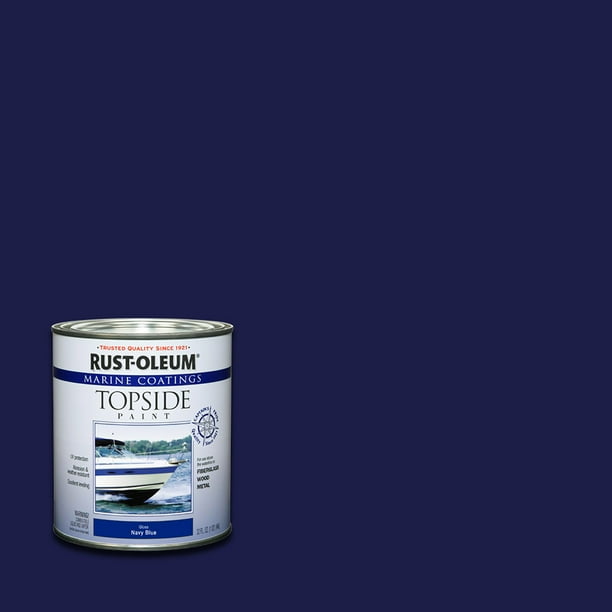 Navy Blue, RustOleum Marine Coatings Topside Gloss Boat Paint, Quart