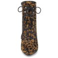 thumbnail image 3 of Botines Allegra K Tacón De Aguja Punta Estrecha Cordón Arriba Cremallera Para Mujeres Leopardo 37, 3 of 7