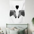 thumbnail image 4 of Safari Tapestry, Composition of 2 Zebras with a Heart in Between Romantic Love Animals, Wall Hanging for Bedroom Living Room Dorm Decor, 40W X 60L Inches, Charcoal Grey and White, by Ambesonne, 4 of 5