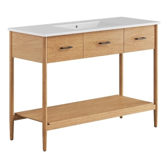 Zaire 48" Single Sink Bathroom Vanity in Natural White