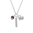 thumbnail image 2 of Delight Jewelry Silvertone Hot Pink Dots on Black Spinner Always My Mother Bar Zoe Necklace, 2 of 4