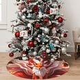 thumbnail image 5 of Sikiie Red Leaf Flame Fox 30-48 inches {designName} Print Christmas Tree Skirt Snowman Xmas Tree Skirt with Edge Christmas Decorations for Holiday Party30", 5 of 7