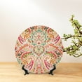 thumbnail image 6 of Balery Indian Paisley 1 Print Bone China Decorative Plate Ceramic Dinner Plates Art Crafts with Display Stand-10in, 6 of 6