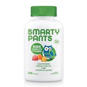 SmartyPants Kids Complete Fiber Multivitamin Omega 3 EPA and DHA Fish Oil FamilyPack 4Pack (120Count)-aIkOX-SmartyPants