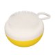 thumbnail image 1 of Cepillo de baño para mascotas, cerdas suaves, masajeador, exfoliante, de silicona, para perros y gatos, con dispensador de champú, cepillo fino amarillo., 1 of 14