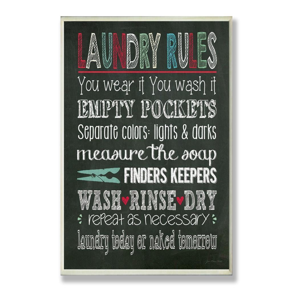 Stupell  Laundry Rules Typography Chalkboard Bath Wall Plaque
