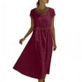 thumbnail image 6 of Jaunzuar Summer Dresses for Women Fashion Short Sleeve Maxi Dresses Casual Loose Flowy Beach Dresses XXL, 6 of 10