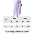 thumbnail image 2 of Jupe D'Été Falda larga de lino y algodón estilo bohemio para mujer, informal, con cintura elástica, traje de vacaciones Ygjytge Púrpura M para Mujer, 2 of 6