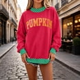thumbnail image 2 of Garbnen Polka Dot Mock Turtleneck for Women Sweatshirt Pumpkin Graphic Long Sleeve Oversized Sweatshirt for Women Drop Shoulder Lightweight Cozy Soft Fall Y2k Pullover Tops, 2 of 5