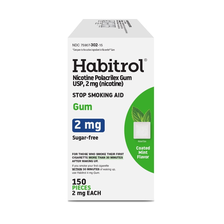 Habitrol Nicotine Gum, 2mg, Mint Flavor, 150 Count