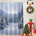 thumbnail image 5 of Small Stall Shower Curtain 36x72 Inch Narrow Half Size Christmas Forest Bath Curtains Bathroom Decor, Winter Trees Xmas Snowflake Waterproof Fabric Shower Curtain Set with Hooks 36 Inch, 5 of 8