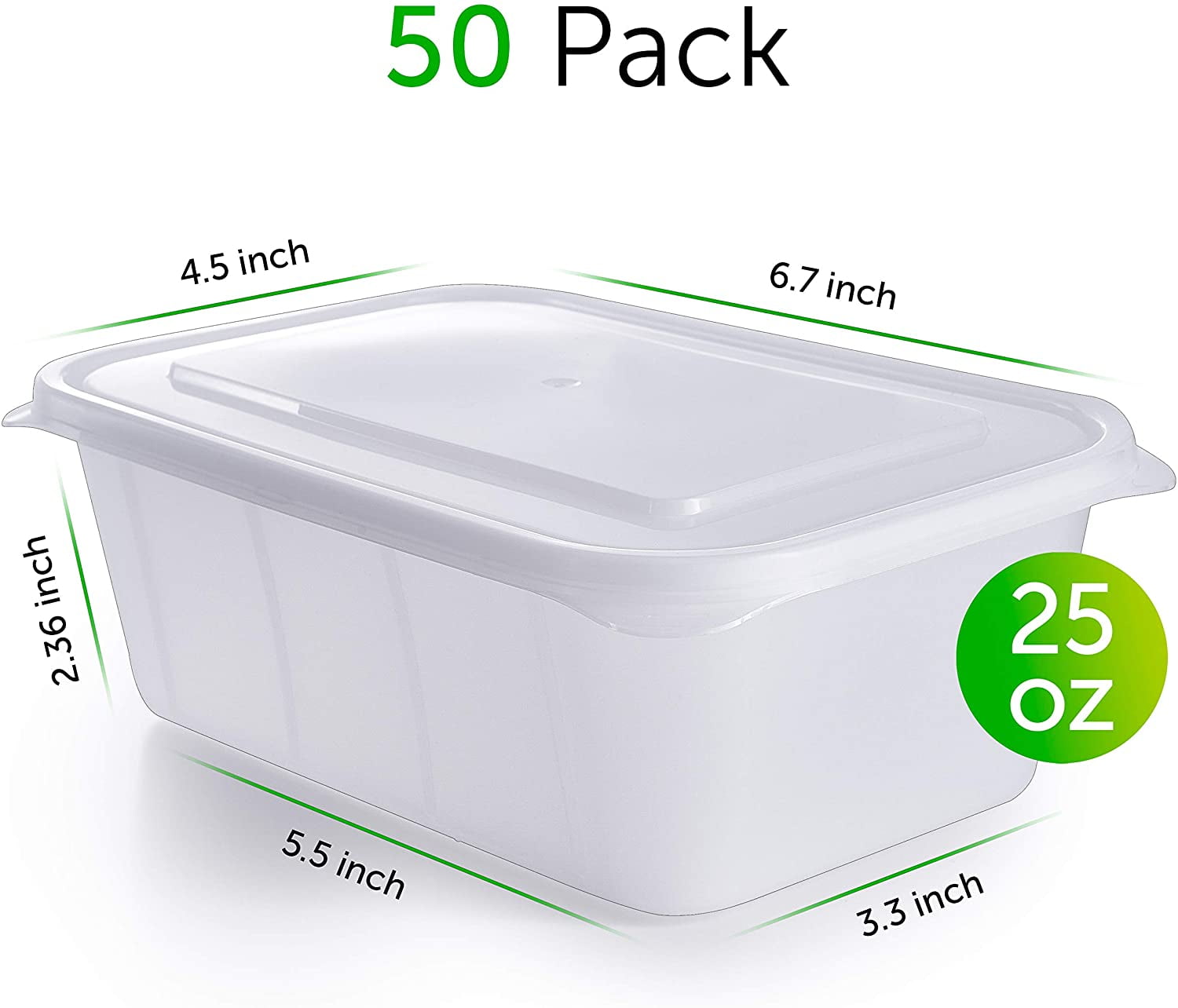 Food Storage Containers with Lids - Plastic Containers with Lids (50 P –  PrepNaturals