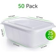thumbnail image 4 of PrepNaturals 50 pack Plastic Food Storage Container 25 Oz 100% BPA-free - Reusable Plastic Containers with Lids, 4 of 9