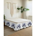 thumbnail image 2 of Abstract Ombre Bed Skirt Queen Size 16&nbsp;Inch Drop, Blue Tulip Ray White Wrap Around Dust Ruffle Bedskirts, Wrinkle & Fade Resistant Easy Fit Bedskirt with Adjustable Elastic, 2 of 8