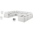 thumbnail image 2 of Meridian Furniture Indulge 258" Cream Vegan Leather U-Shaped Modular Sectional, 2 of 10