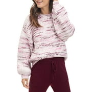 Splendid Womens Space Dye Balloon Sleeves Pullover Sweater