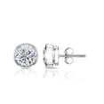 thumbnail image 2 of 1 Carat Lab Grown Diamond Stud Earrings in 14k White Gold Round (E-F, VS1-VS2) Bezel-set, Push-backs by Diamond Wish, 2 of 3