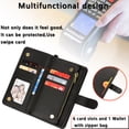 thumbnail image 5 of Magnetic Wallet Case Designed for Samsung Galaxy Xcover 5 Case, PU Leather Zipper Folio Protective Case with Magnetic Closure & Card Holder & Crossbody Strap for Samsung Galaxy Xcover 5,Black, 5 of 8