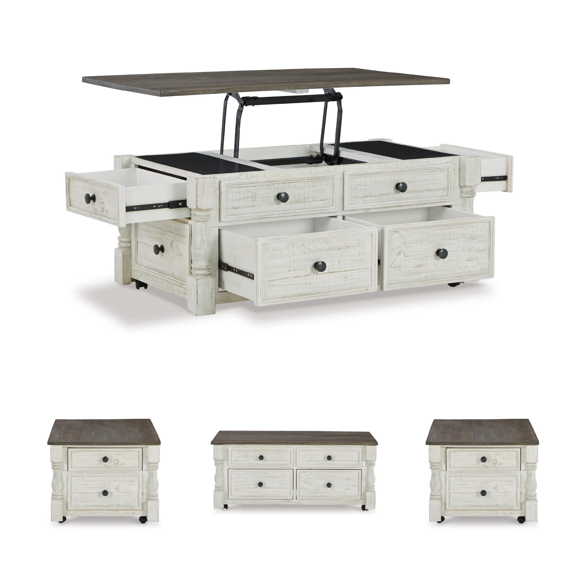 Signature Design by Ashley Casual Havalance Lift-Top Coffee Table, White/Gray