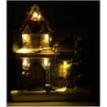 thumbnail image 4 of Adornos navideños, regalos navideños, casita navideña decorada con Papá Noel, iluminación LED, funciona con pilas ER, 4 of 5
