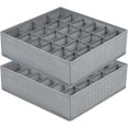 thumbnail image 1 of 2 Pcs Drawer Organisers 24 Cells Sock Organiser Foldable Underwear Drawer Organiser Fabric Drawer Divider Wardrobe Storage, 1 of 5