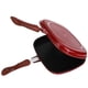thumbnail image 4 of Sartén antiadherente cuadrada roja de doble cara de 28 cm para barbacoa y cocina., 4 of 14