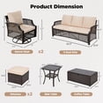 thumbnail image 3 of 7 Piece Patio Furniture Set, Wicker Outdoor Conversation Sofa Set with Swivel Chairs, 2 Ottomans, Storage Coffee Table, Rattan Outdoor Sectional for Deck Backyard Porch （7 Seats,, 3 of 7