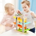 thumbnail image 3 of Juguetes para niños pequeños de 1 a 2 años, regalos para niños y niñas, pista de carreras de madera, rampa para coche, corredor con 4 Mini coches BANYUO Electrónica, 3 of 4
