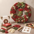 thumbnail image 2 of 3D Christmas Fabric Poke Art Kit, Christmas Wreath DIY Kit for Adults, Quilted Fabric Art Kit with Easy Step-by-Step Guide, 2 of 6