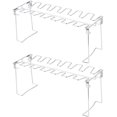 thumbnail image 1 of 2pcs Chicken Wing Leg, Stainless Steel Chicken Wing Leg Grill Rack Folding Barbecue Oven Roaster Stand, 1 of 7