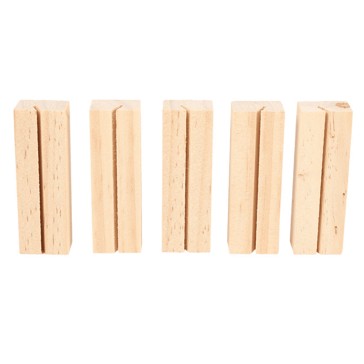 4 Porte-cartes En Bois Massif ABOOFAN - Support Pour Cartes De Visite, Menus, Photos (3x3x3 Cm)