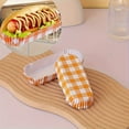 thumbnail image 3 of HLONK 100pcs Disposable Hot Dog Trays - Rectangular Paper Food Tray Holders with Blue & White Checkered Design  Perfect for Takeout  Durable & Easy to Clean  Hot Dog Holders for Serving, 3 of 6