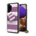 thumbnail image 5 of For Samsung Galaxy S24+ /S24 Plus 5G Elegant Pattern Design Bling Glitter Hybrid with Ring Stand Pop Up Finger Holder Kickstand Phone Case Cover by Xpression - Purple White, 5 of 10