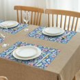thumbnail image 3 of Seaside Summer Placemats Set of 4, Heat Resistant Flax Table Mats, Machine Washable and Wrinkle Free, Coral Ocean Nautical Pattern with Starfish and Tropical Beach Design, 3 of 6